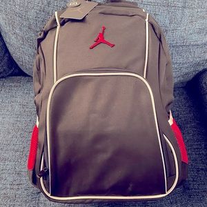 Jordan backpack. Brand new. Dark gray and red.